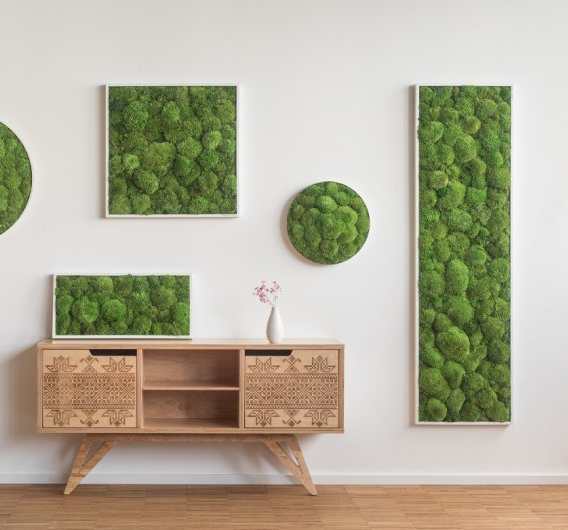 styleGREEN MOOSBILD VERLAUF WALD- UND KUGELMOOSBILD 140X40 cm
