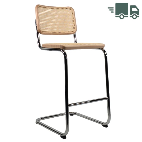 THONET Barhocker S 32 VH Rohrgeflecht-Sitz Buche natur gebeizt - Gestell verchromt