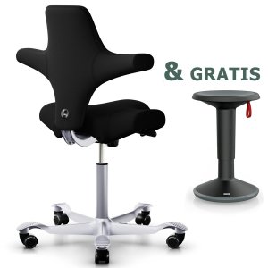HAG Capisco 8106 Xtreme schwarz mit Gestell silber von hinten HAG Capisco 8106 Xtreme schwarz mit Gestell silber von hinten