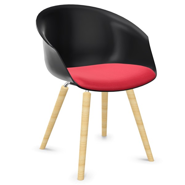 Interstuhl SHUFFLEis1 SU362 Loungesessel - Sitzfläche rot