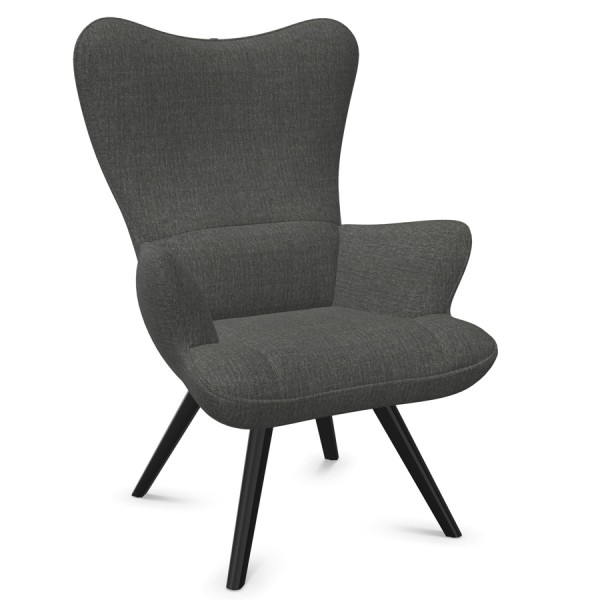 W. Schillig Cozy Sessel mit Holzgestell - Farbe dunkelgrau
