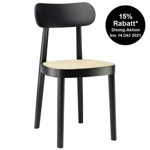 THONET 118 Holzstuhl Buche gebeizt schwarz mit Rohrgeflecht-Sitz THONET 118 Holzstuhl Buche gebeizt schwarz mit Rohrgeflecht-Sitz