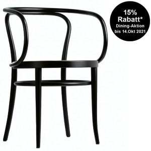 THONET 209 Bugholzarmlehnenstuhl Buche schwarz gebeizt mit Rohrgeflecht THONET 209 Bugholzarmlehnenstuhl Buche schwarz gebeizt mit Rohrgeflecht