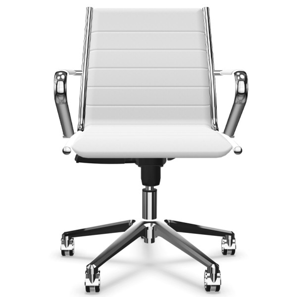 Sitland Classic Managerstuhl Leder weiß mit Armlehnen - Frontansicht