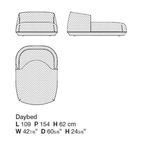 Abmessungen Brioni Daybed von Kristalia