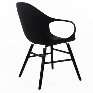 Vorschau: Kristalia ELEPHANT Stuhl mit Holzgestell Eiche schwarz Sitzschale schwarz - Ansicht schräg hinten Vorschau: Kristalia ELEPHANT Stuhl mit Holzgestell Eiche schwarz Sitzschale schwarz - Ansicht schräg hinten