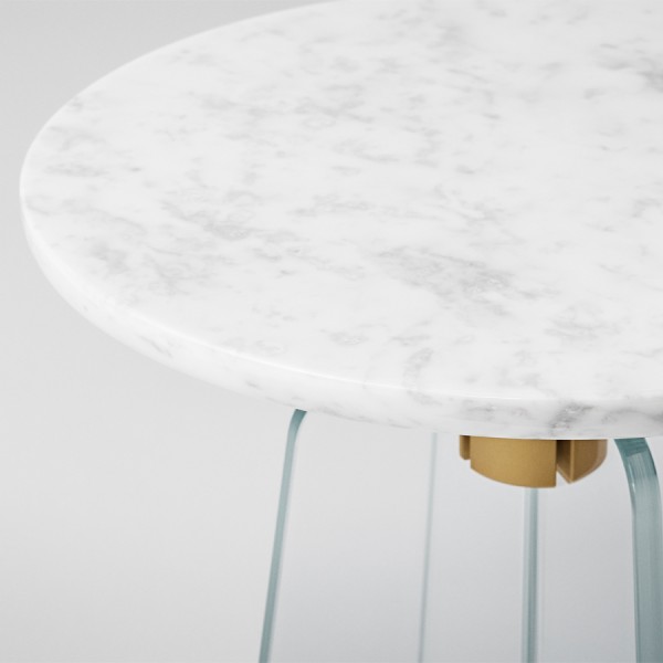 MILLION Copenhagen CUPOLA Side Table - graue Marmorplatte - Nahaufnahme