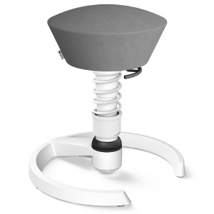 Aeris Swopper Mikrofaser grau mit Gleitern - Gestell weiß - Low-Feder Aeris Swopper Mikrofaser grau mit Gleitern - Gestell weiß - Low-Feder
