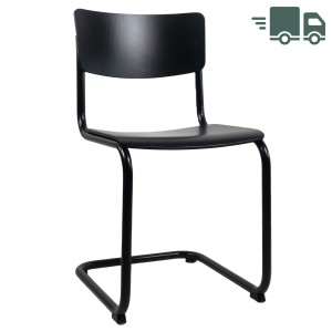 THONET Stahlrohr-Freischwinger S 43 - Sitz- und Rückenfläche schwarz gebeizt - Gestell schwarz lackiert THONET Stahlrohr-Freischwinger S 43 - Sitz- und Rückenfläche schwarz gebeizt - Gestell schwarz lackiert