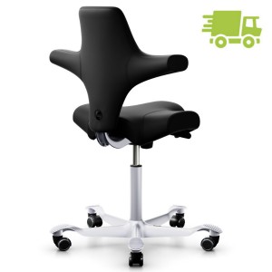 HAG CAPISCO 8106 Lederbezug schwarz Sattelsitz Gestell silbergrau - schnell geliefert HAG CAPISCO 8106 Lederbezug schwarz Sattelsitz Gestell silbergrau - schnell geliefert