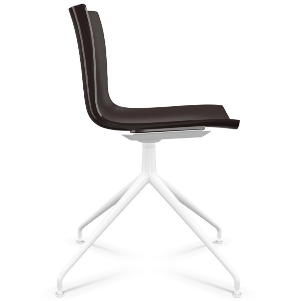 Arper CATIFA 46 0368 einfarbig braun - Gestell Alu weiß - seitlich