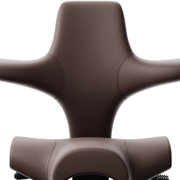 HAG CAPISCO 8106 Lederbezug braun Sattelsitz Gestell silbergrau