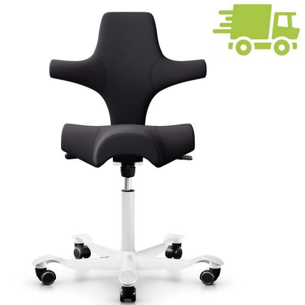 HAG Capisco 8106 Stoff Xtreme dunkelgrau - Gestell weiß