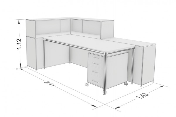 Bosse Modul Space Empfangstheke 3 Bemaßung