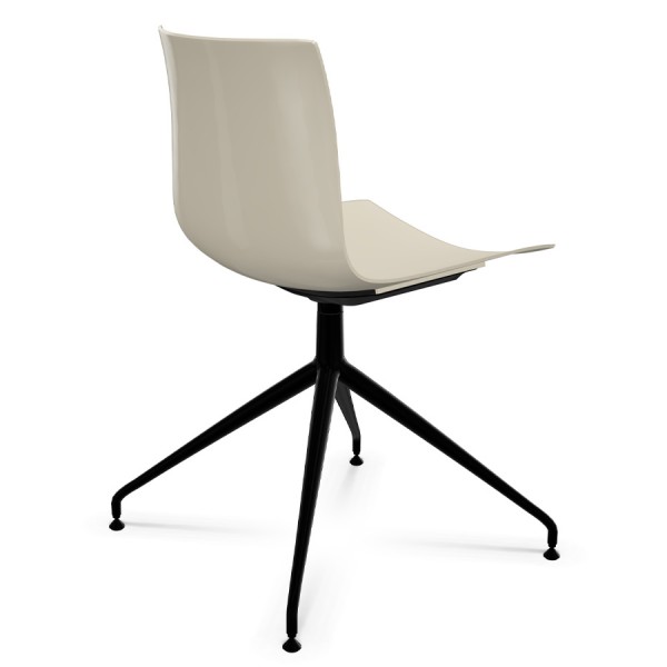 Arper CATIFA 46 0368 einfarbig elfenbein - Gestell Alu schwarz - hinten