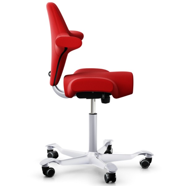 HAG CAPISCO 8106 Stoff Xtreme rot mit Sattelsitz Gestell silber- Seitenansicht