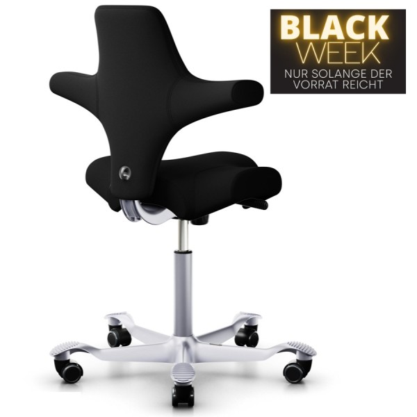 HAG Capisco 8106 Xtreme schwarz mit Gestell silber von hinten