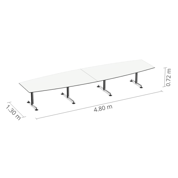 Bosse Modul Space Conference-Tisch M1 in weiß Länge 4800 cm