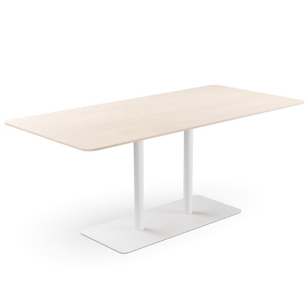 Profim Tisch T180 - Platte Furnier Esche NA - Gestell RAL 9016 weiß
