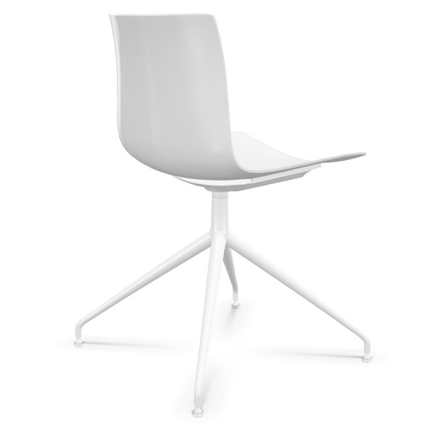 Arper CATIFA 46 0368 einfarbig weiß - Gestell Alu weiß - Ansicht von hinten