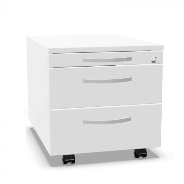 Palmberg Rollcontainer weiß mit Bogengriff chrom