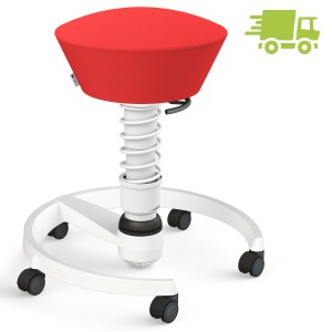 Aeris Swopper Select Wolle korallenrot - Rollen - Gestell weiß - Standardfeder Aeris Swopper Select Wolle korallenrot - Rollen - Gestell weiß - Standardfeder