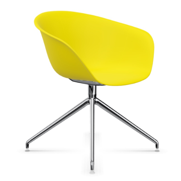 Arper DUNA 02 gelbe Schale Gestell Aluminium glänzend