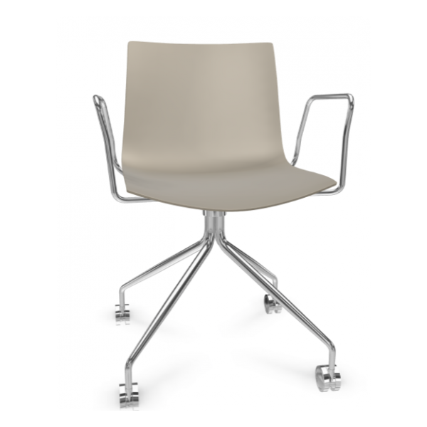 arper catifa 46 0271 einfarbig rauchgrau mit armlehnen