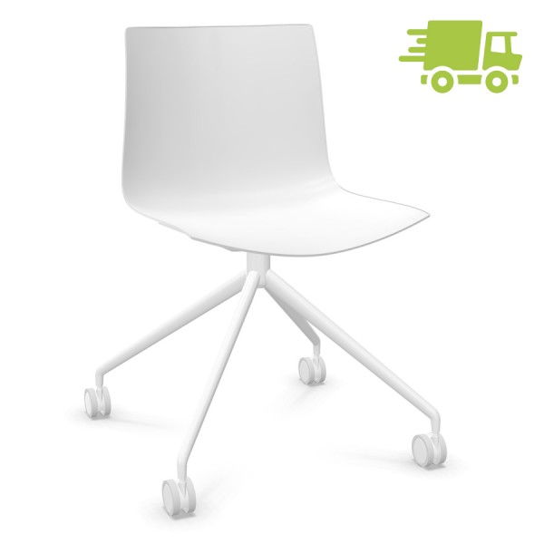 Arper CATIFA 46 0369 weiß - fixer Sternfuß mit Rollen