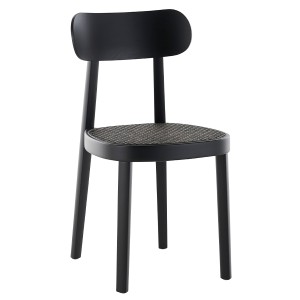 THONET 118 Holzstuhl Dark Melange schwarz | Rohrgeflecht-Sitz | Buche gebeizt schwarz THONET 118 Holzstuhl Dark Melange schwarz | Rohrgeflecht-Sitz | Buche gebeizt schwarz