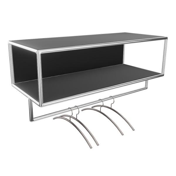 Bosse Garderobe Chrom Breite 100 cm in Melamin Schwarz