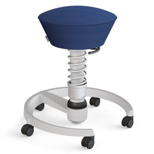 Aeris Swopper Air Mesh-Gewebe Runner blau mit Rollen - Gestell/Feder hellgrau Aeris Swopper Air Mesh-Gewebe Runner blau mit Rollen - Gestell/Feder hellgrau