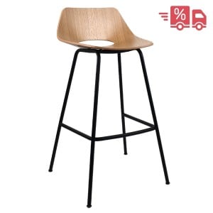 THONET S 661 H Stahlrohrhocker Edelholz Eiche klar lackiert - Gestell schwarz matt THONET S 661 H Stahlrohrhocker Edelholz Eiche klar lackiert - Gestell schwarz matt