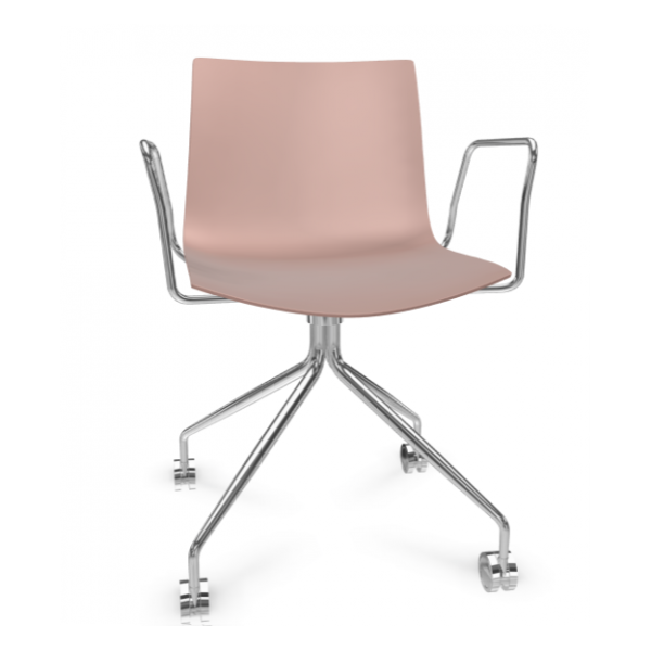 arper catifa 46 0271 einfarbig altrosa mit armlehnen