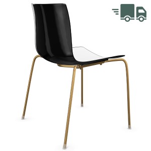 Arper Catifa 46 0251 bicolor - außen schwarz, innen weiß - Gestell aus Messing Arper Catifa 46 0251 bicolor - außen schwarz, innen weiß - Gestell aus Messing