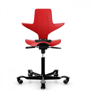 HAG Capisco Puls 8010 rot mit Gestell schwarz HAG Capisco Puls 8010 rot mit Gestell schwarz