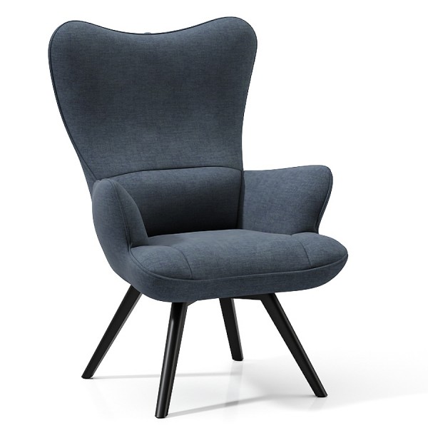 W. Schillig Cozy Sessel mit Holzgestell - Farbe blau