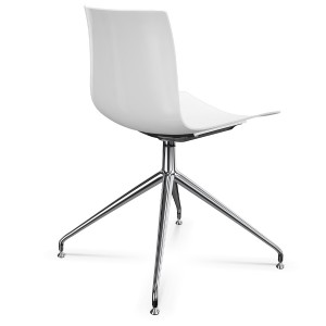 Arper CATIFA 46 0368 einfarbig weiß - Gestell Alu glänzend - hinten Arper CATIFA 46 0368 einfarbig weiß - Gestell Alu glänzend - hinten