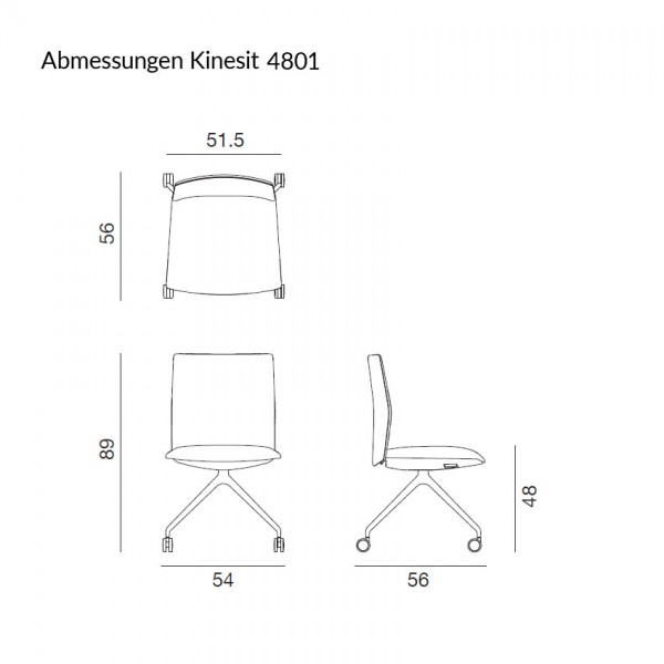 Arper KINESIT Bürostuhl niedrige Rückenlehne Sternfuß