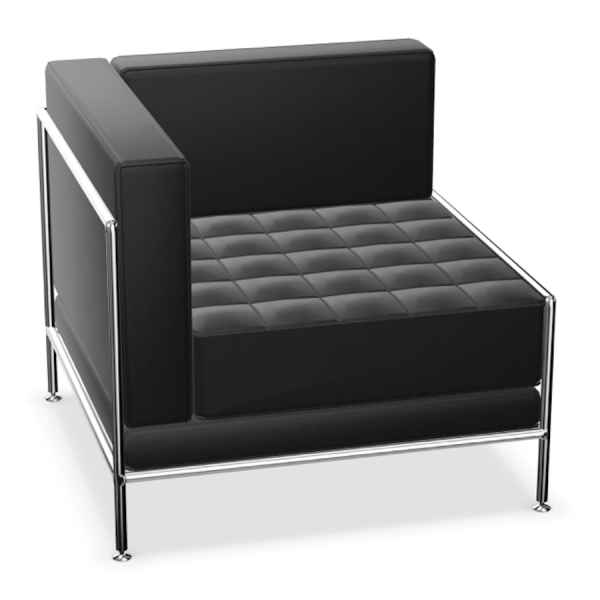 Bosse Modul Space Sessel mit linker Armlehne in Leder Schwarz