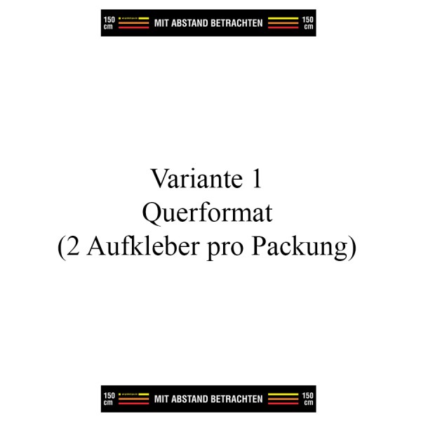Rosconi A2 Abstandsaufkleber - Variante Querformat