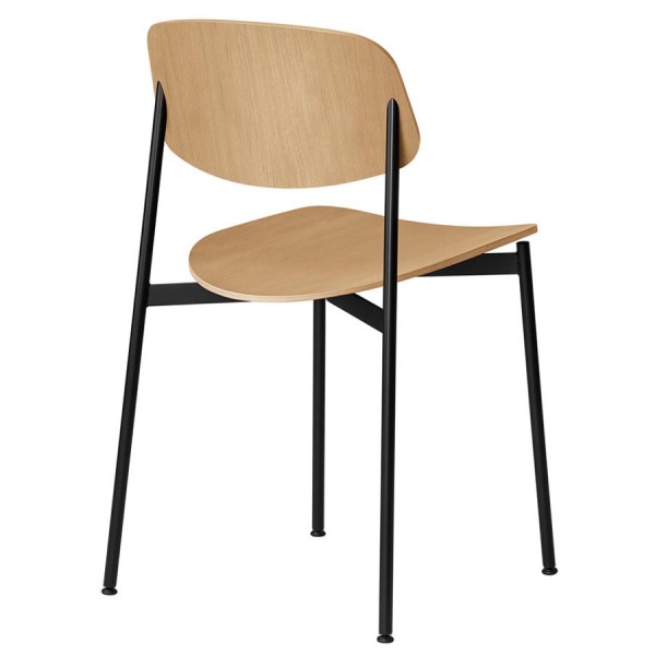 Today Chair - Eiche natur - Gestell schwarz - Rückansicht