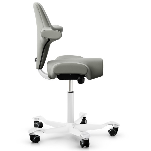 HAG Capisco 8106 Leder schlamm mit Gestell weiss