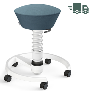 Aeris Swopper Select Wolle graublau - Rollen - Gestell weiß - Standardfeder Aeris Swopper Select Wolle graublau - Rollen - Gestell weiß - Standardfeder