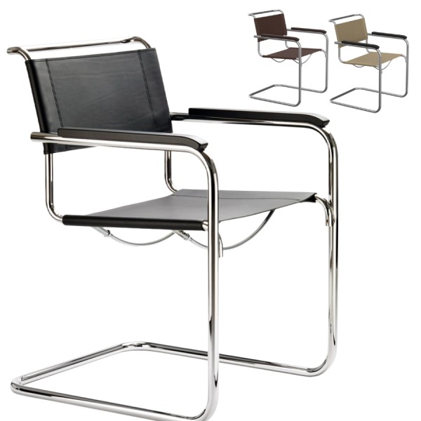THONET Stahlrohr-Freischwinger S 34 mit Armlehnen | KONFIGURATOR | Sitz u. günstig online kaufen