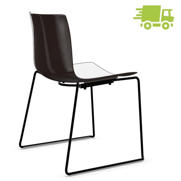 Arper CATIFA 46 0278 zweifarbig Kufenstuhl bicolor schwarz-weiß - schnell geliefert