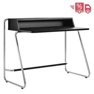 THONET Stahlrohr Schreibtisch S 1200 schwarz Esche offenporig - Gestell verchromt THONET Stahlrohr Schreibtisch S 1200 schwarz Esche offenporig - Gestell verchromt