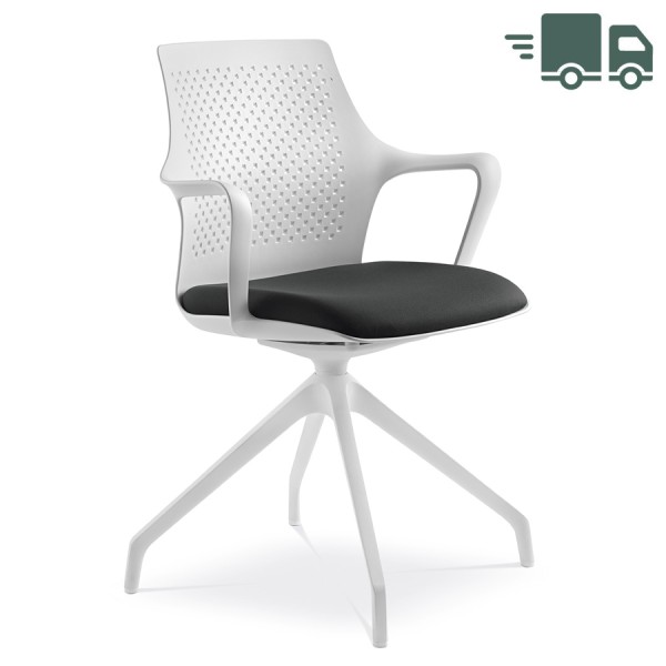 LD Seating Tara 105 Gestell weiß mit Armlehnen