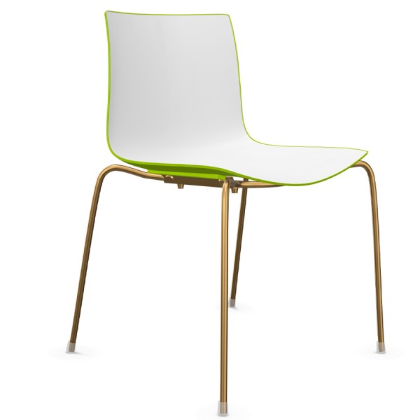 Arper CATIFA 46 0251 Vierfuß bicolor grün/weiß - Gestell aus Messing