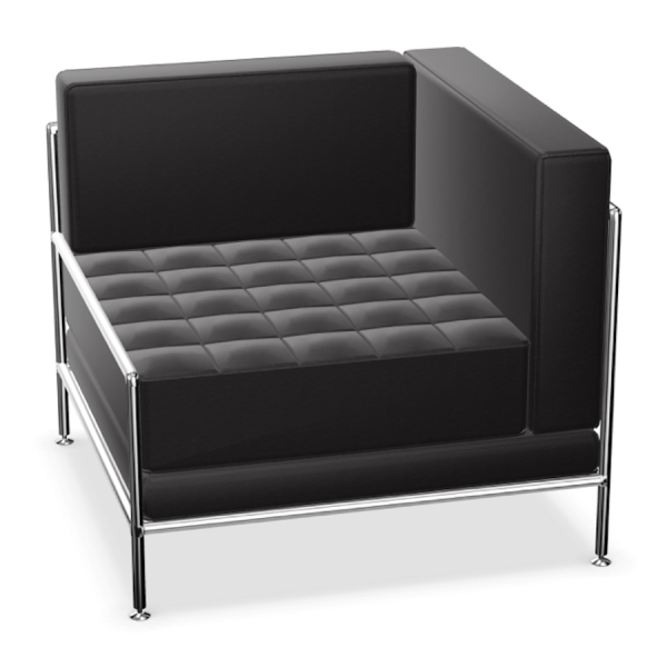 Bosse Modul Space Sessel mit rechter Armlehne in Leder Schwarz